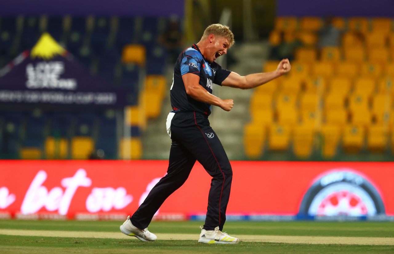 Ruben Trumpelmann bowled a stunning first over, Scotland vs Namibia, T20 World Cup 2021, Group 2, Abu Dhabi, October 27, 2021
