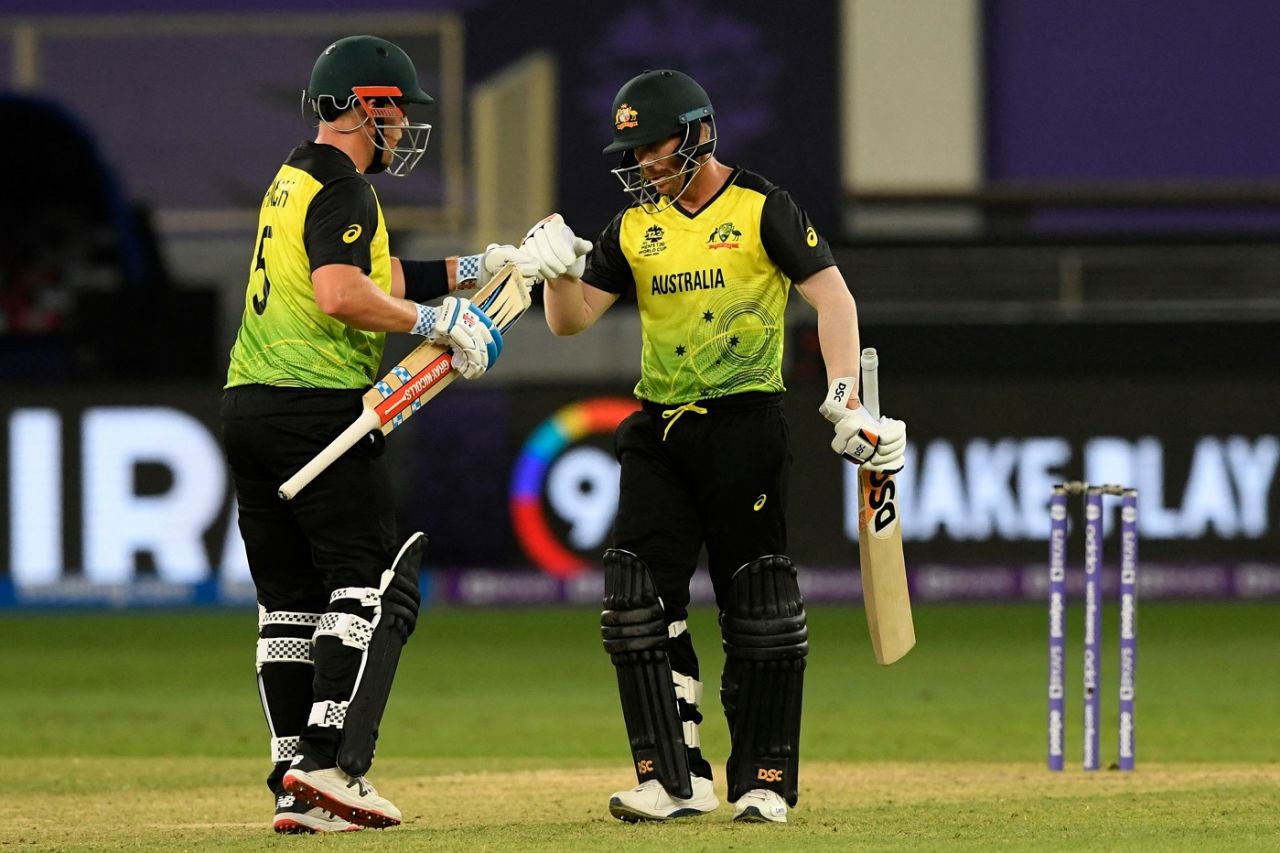 Aaron Finch and David Warner put on a fifty opening stand, Australia vs Sri Lanka, 2021 Men's T20 World Cup, Dubai, October 28, 2021