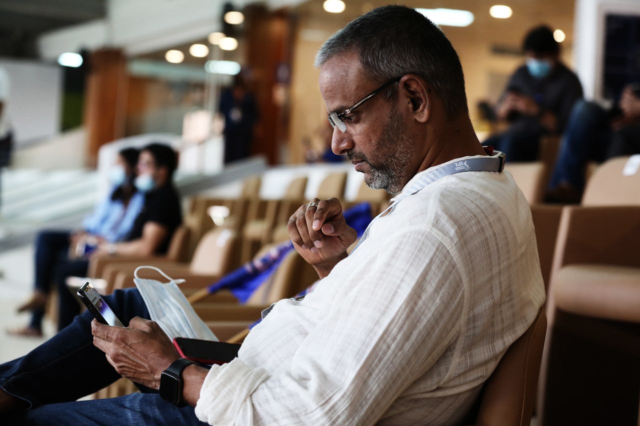 Sundar Raman, the CEO of Reliance Industries Limited Sports, attends a match, Chennai Super Kings vs Mumbai Indians, IPL 2020, Sharjah, October 23, 2020