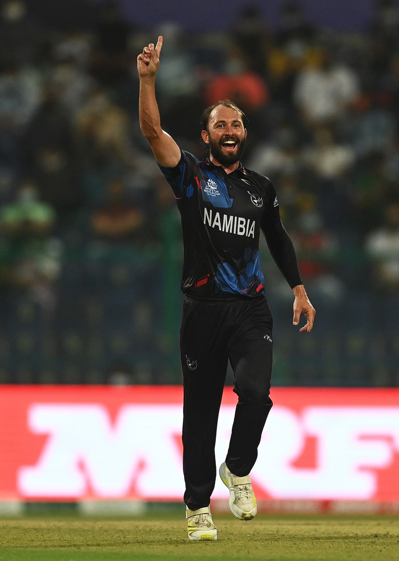 Jan Frylinck celebrates a wicket, Namibia vs Pakistan, T20 World Cup, Group 2, Abu Dhabi, November 2, 2021