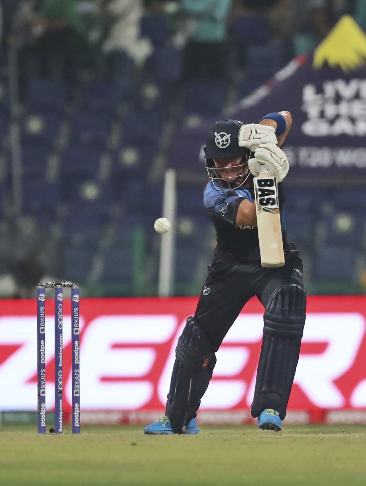 Craig Williams plays on the off side, Namibia vs Pakistan, T20 World Cup, Group 2, Abu Dhabi, November 2, 2021