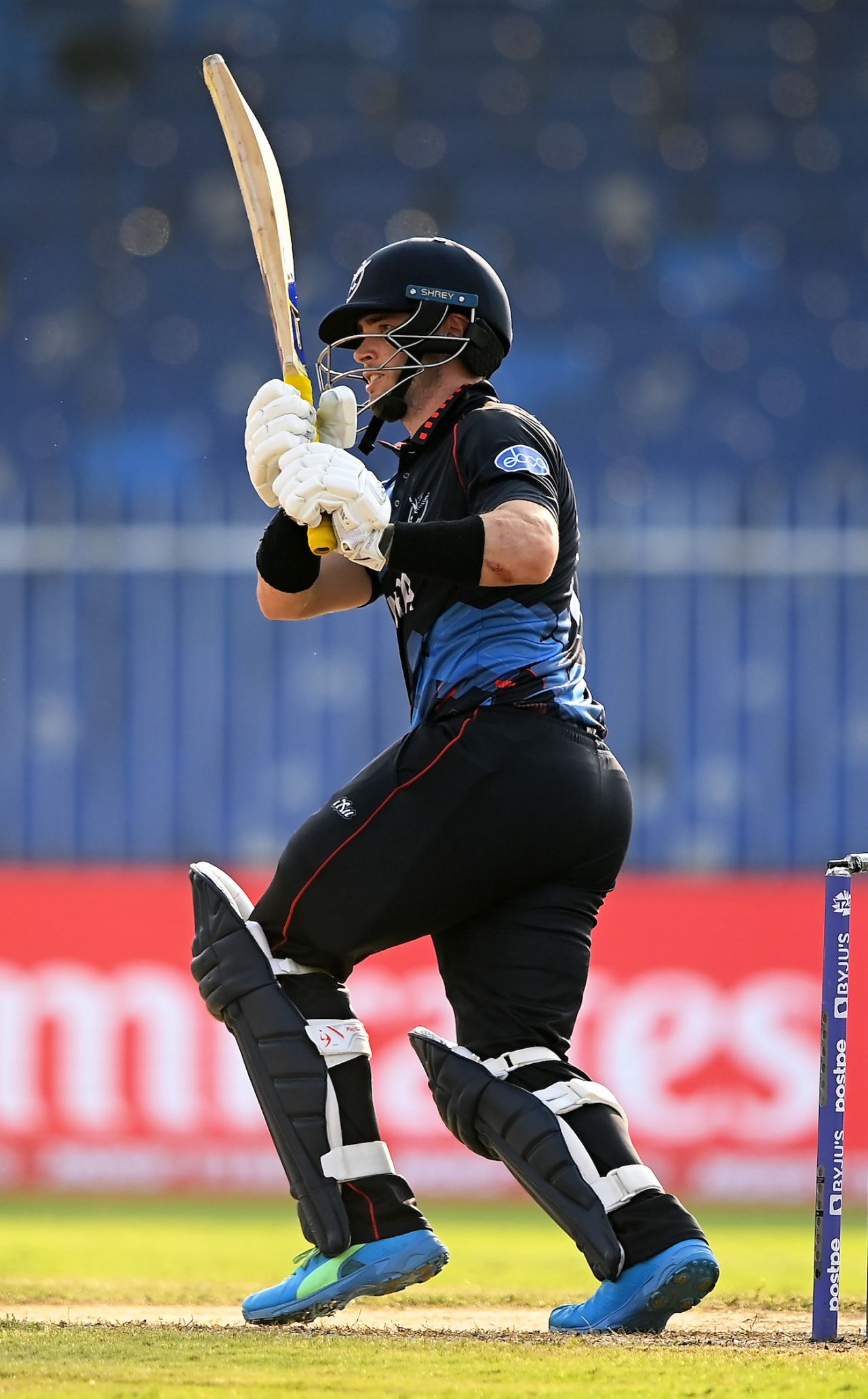 Stephan Baard swings one away, Namibia vs New Zealand, T20 World Cup, Group 2, Sharjah, November 5, 2021