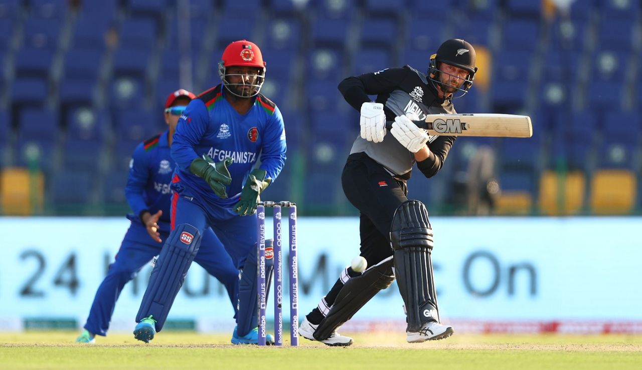 Devon Conway tucks one away, Afghanistan vs New Zealand, T20 World Cup, Group 2, Abu Dhabi, November 7, 2021
