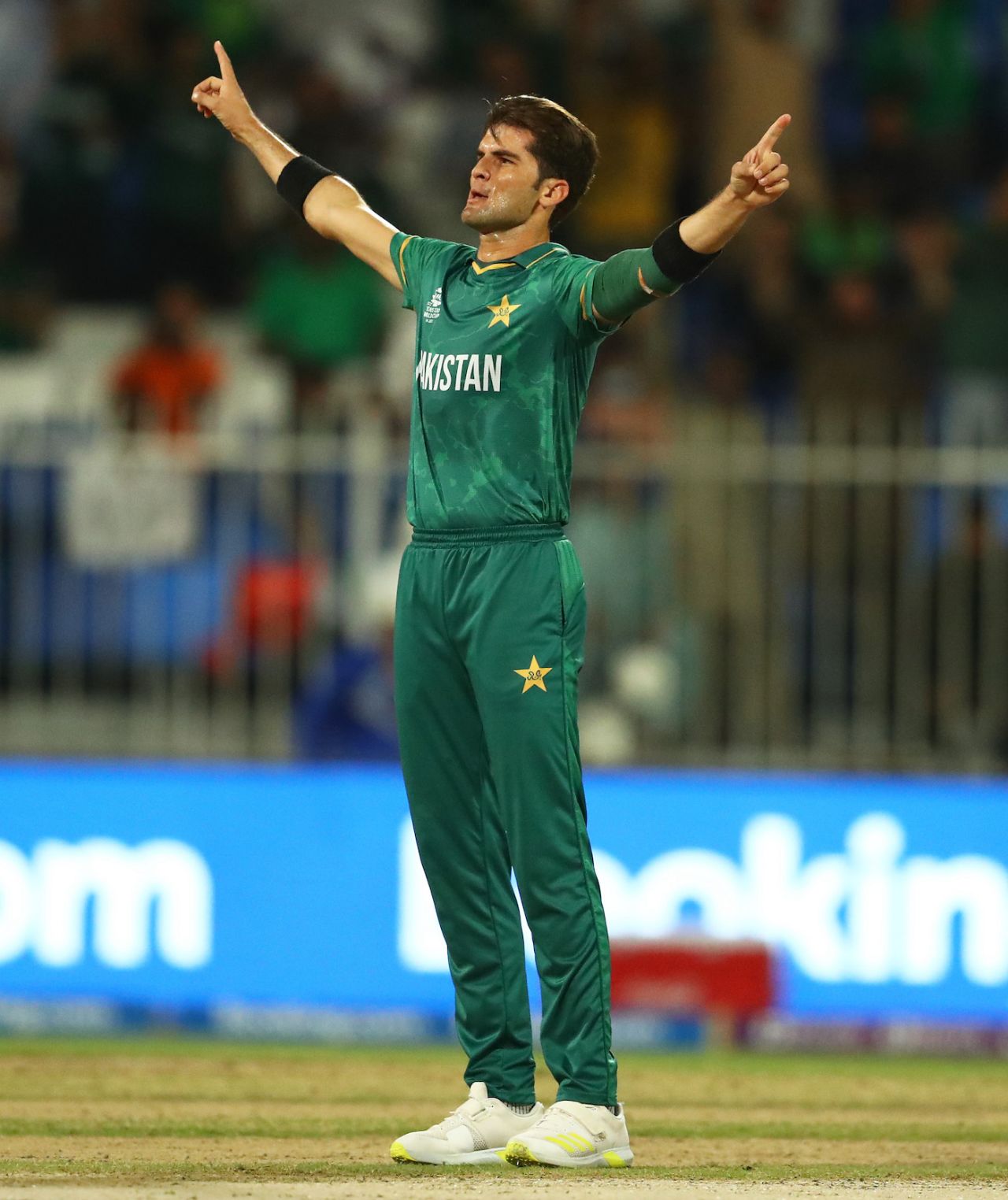 Shaheen Shah Afridi pulls out his trademark celebration, Pakistan vs Scotland, T20 World Cup, Group 2, Sharjah, November 7, 2021