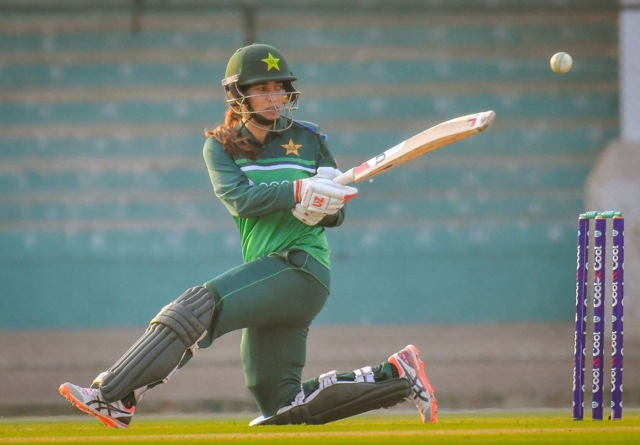 Aliya Riaz scored an impressive 46 in 61 balls, Pakistan Women vs West Indies Women, 1st ODI, Karachi, November 8, 2021


