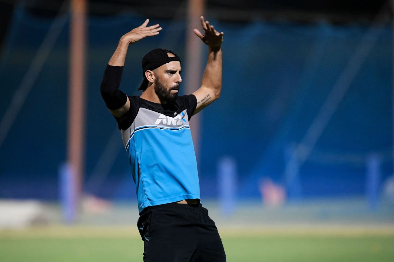 Daryl Mitchell during a practice session on the eve of the T20 World Cup final, Dubai, November 13, 2021