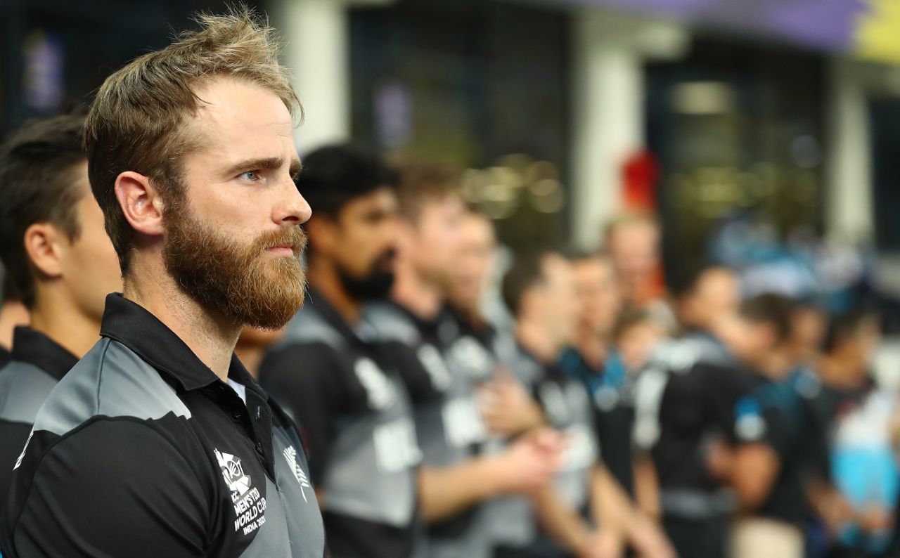 Kane Williamson looks on before the start of the match, Australia vs New Zealand, T20 World Cup final, Dubai, November 14, 2021