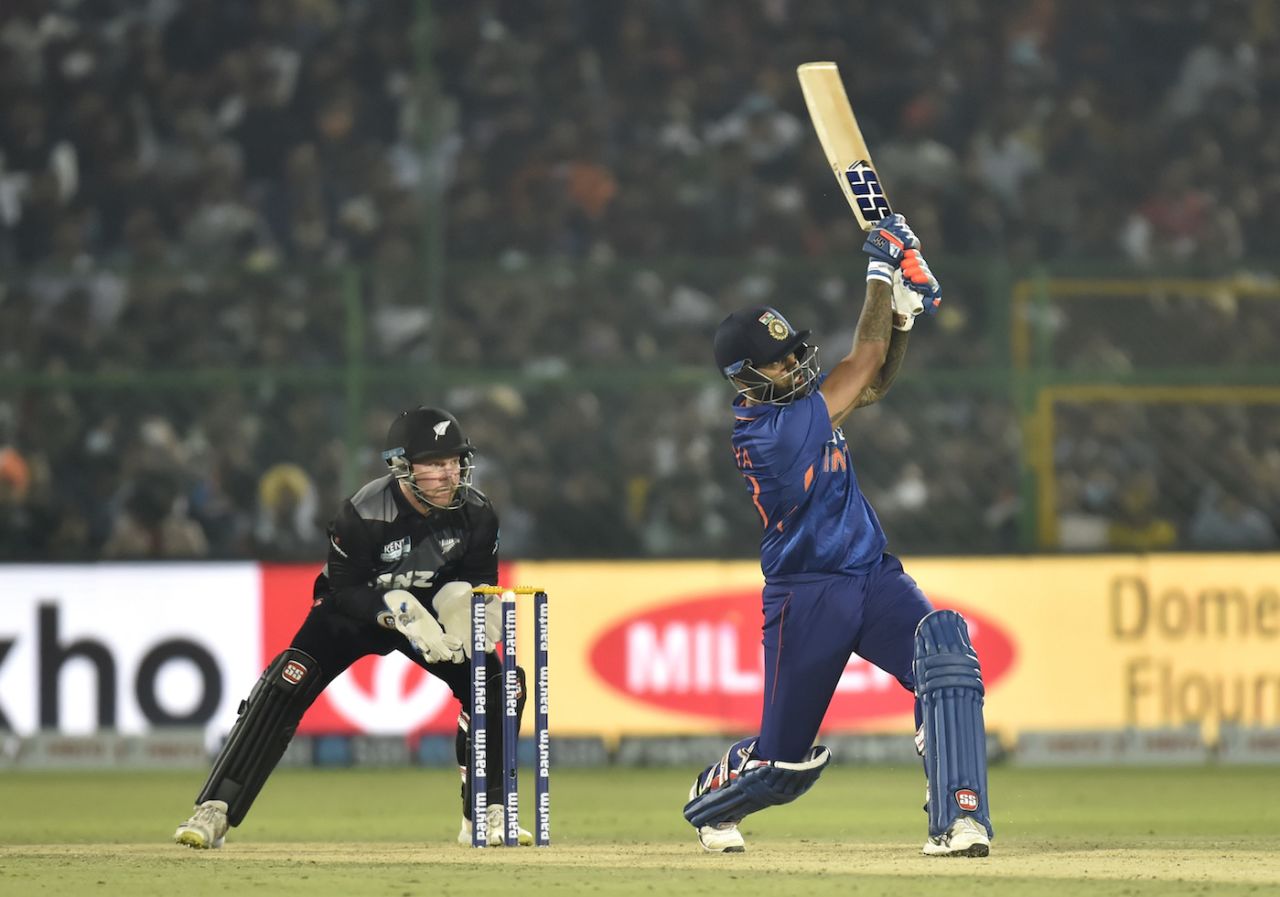 Suryakumar Yadav goes big on the leg side, India vs New Zealand, 1st T20I, Jaipur, November 17, 2021