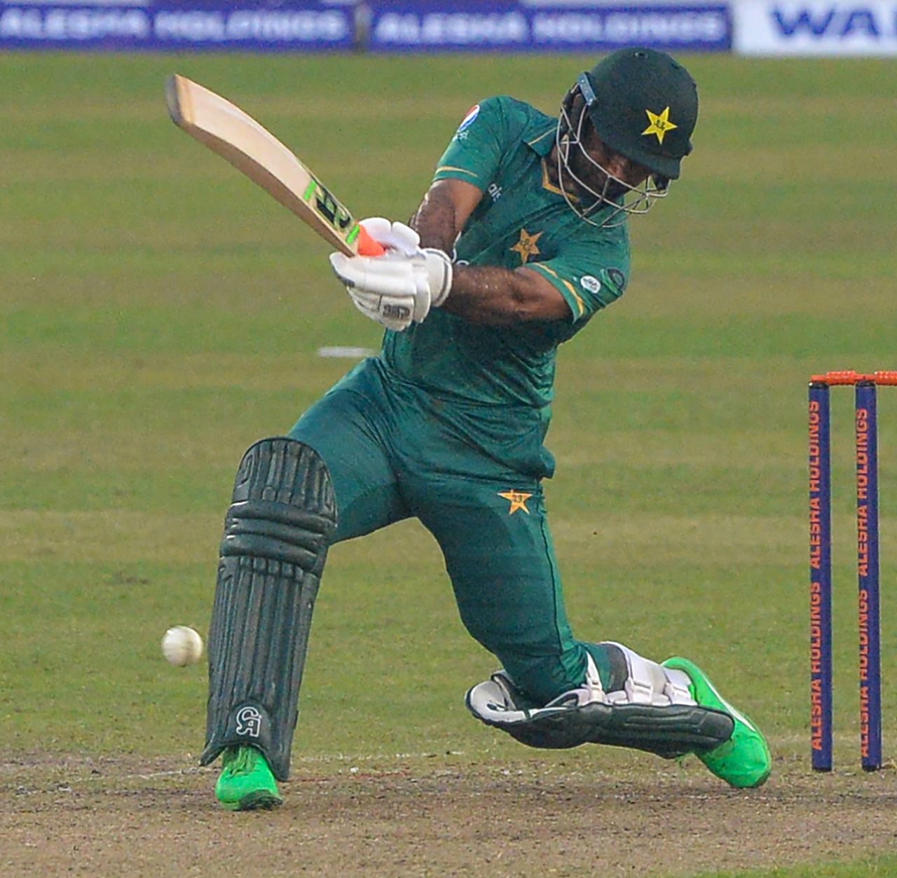 Fakhar Zaman attempts a big hit, Bangladesh vs Pakistan, 1st T20I, Dhaka, November 19, 2021