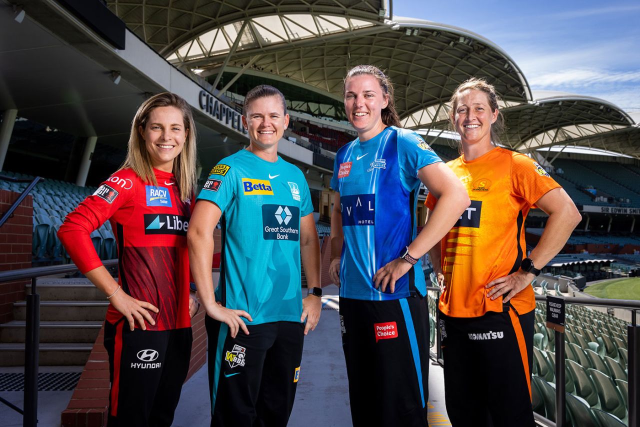Captains of the four WBBL finalists: Sophie Molineux, Jess Jonassen, Tahlia McGrath and Sophie Devine, Adelaide Oval, November 22, 2021
