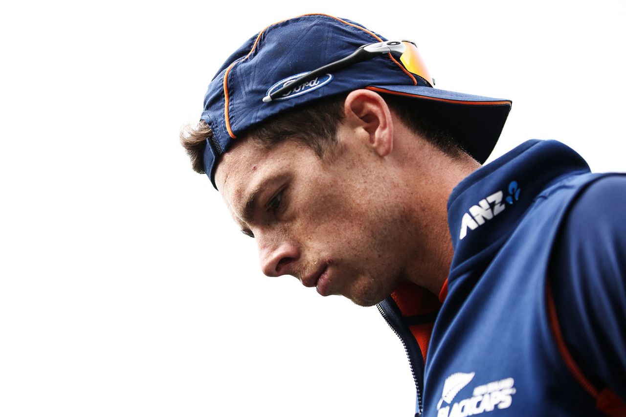 Mitchell Santner looks on, New Zealand v South Africa, 2nd Test, Wellington, 3rd day, March 18, 2017