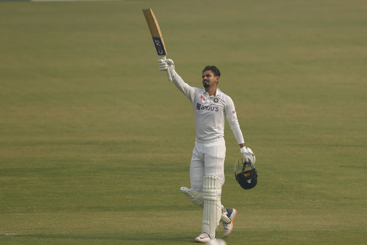 Shreyas Iyer reached a hundred on Test debut, India vs New Zealand, 1st Test, Kanpur, 2nd day, November 26, 2021