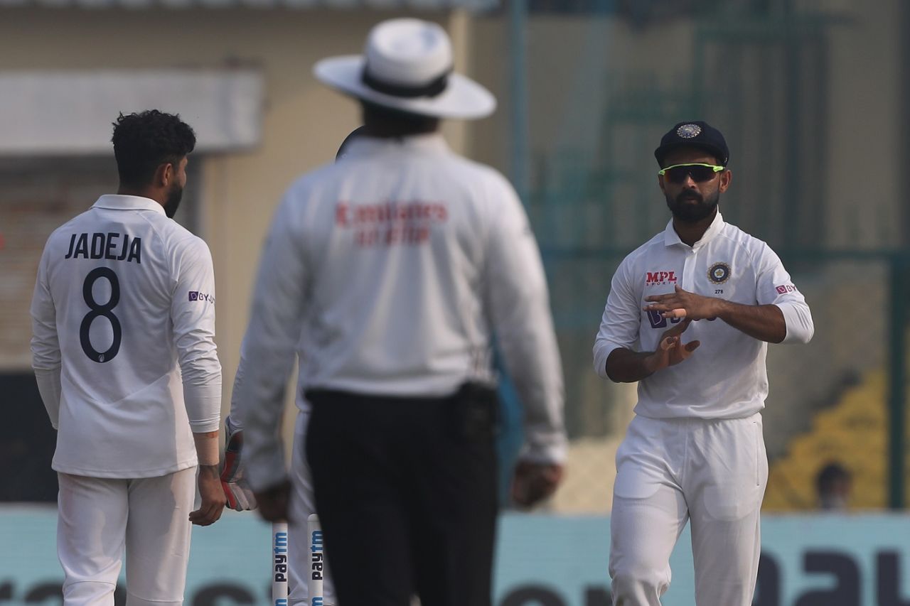 Ajinkya Rahane reviews against Will Young, but unsuccessfully so, India vs New Zealand, 1st Test, Kanpur, 2nd day, November 26, 2021