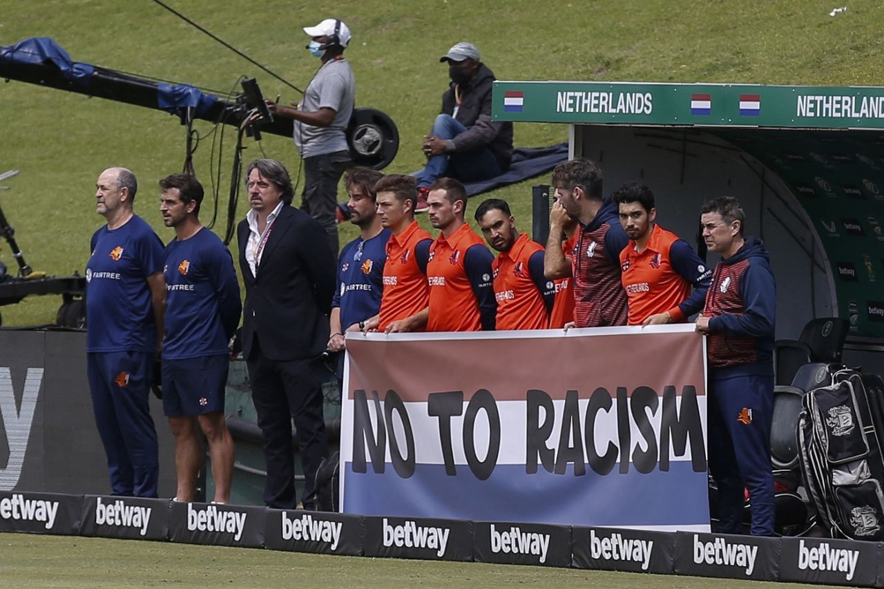 The Netherlands players are united against racism, South Africa vs Netherlands, 1st ODI, Centurion, November 26, 2021