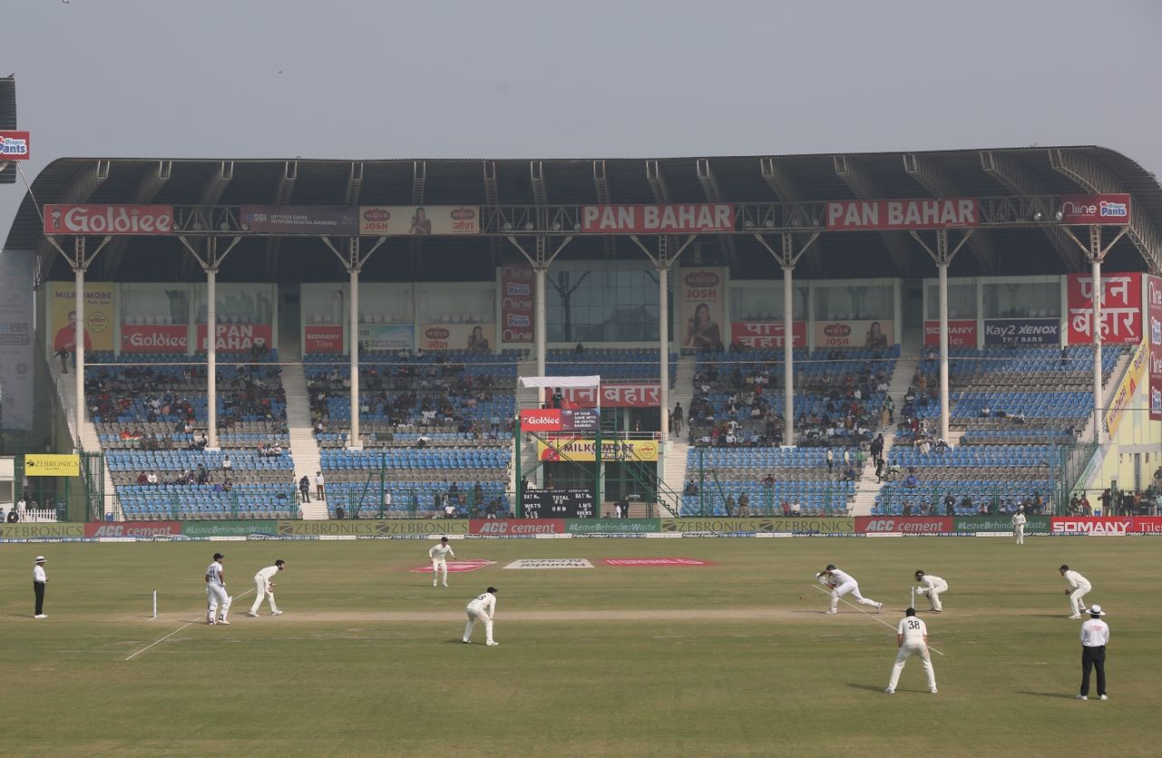 A snapshot of play on day four at Green Park in Kanpur, India vs New Zealand, 1st Test, Kanpur, 4th day, November 28, 2021