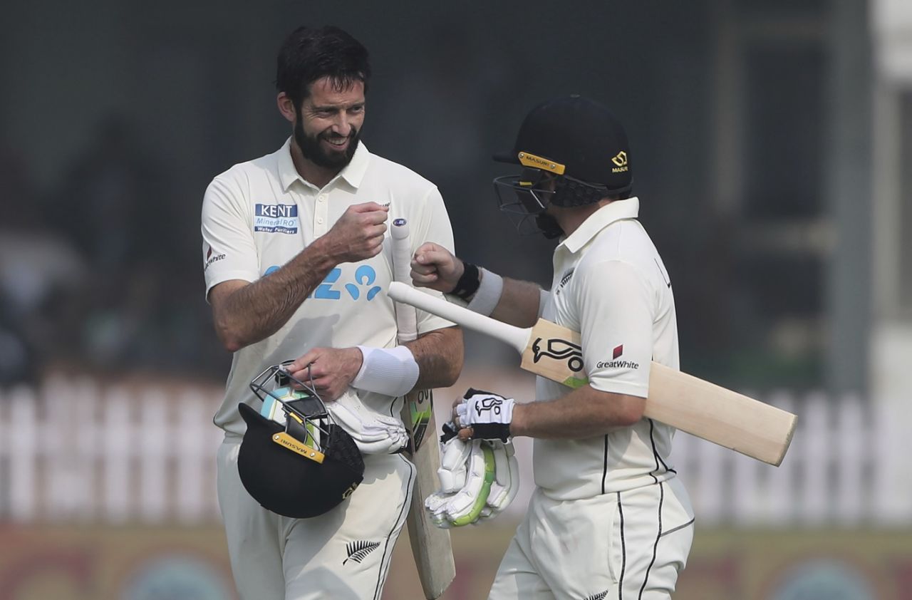 Will Somerville and Tom Latham shared a 76-run stand for the second wicket, India vs New Zealand, 1st Test, Kanpur, 5th day, November 29, 2021