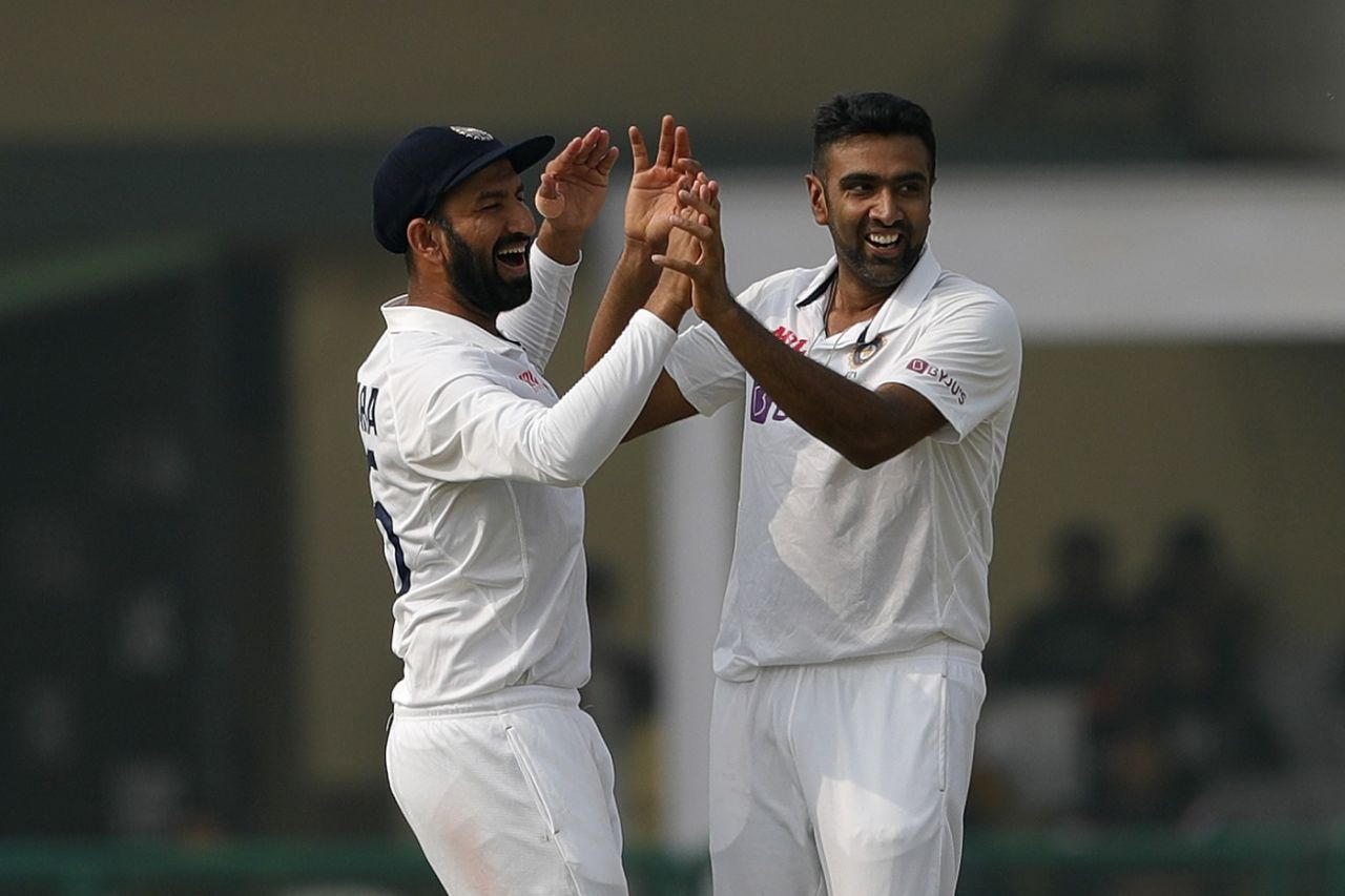 R Ashwin has gone past Harbhajan Singh's Test tally of 417, India vs New Zealand, 1st Test, Kanpur, 5th day, November 29, 2021