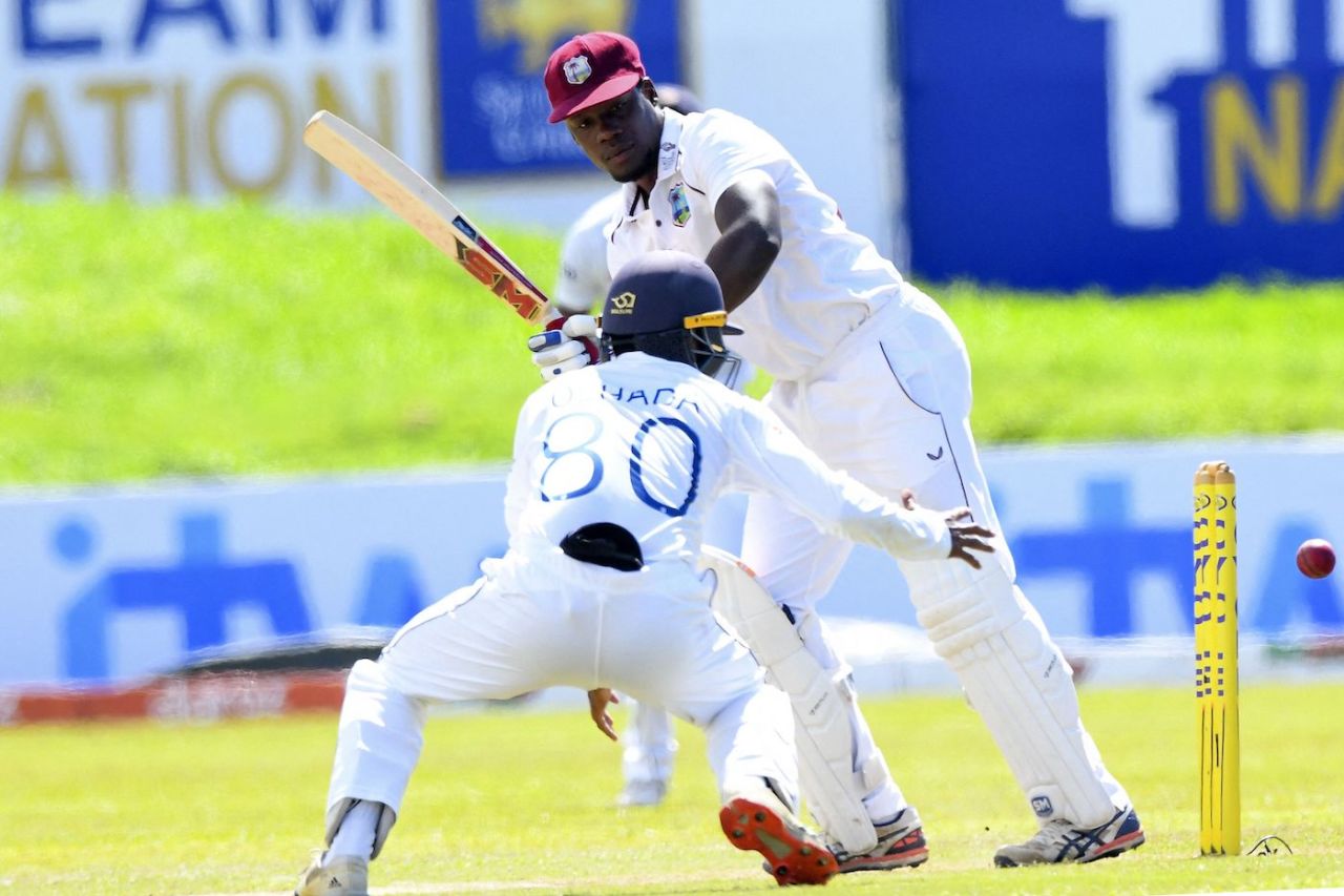 Nkrumah Bonner flicks past the short-leg fielder, Sri Lanka vs West Indies, 2nd Test, Galle, 3rd day, December 1, 2021