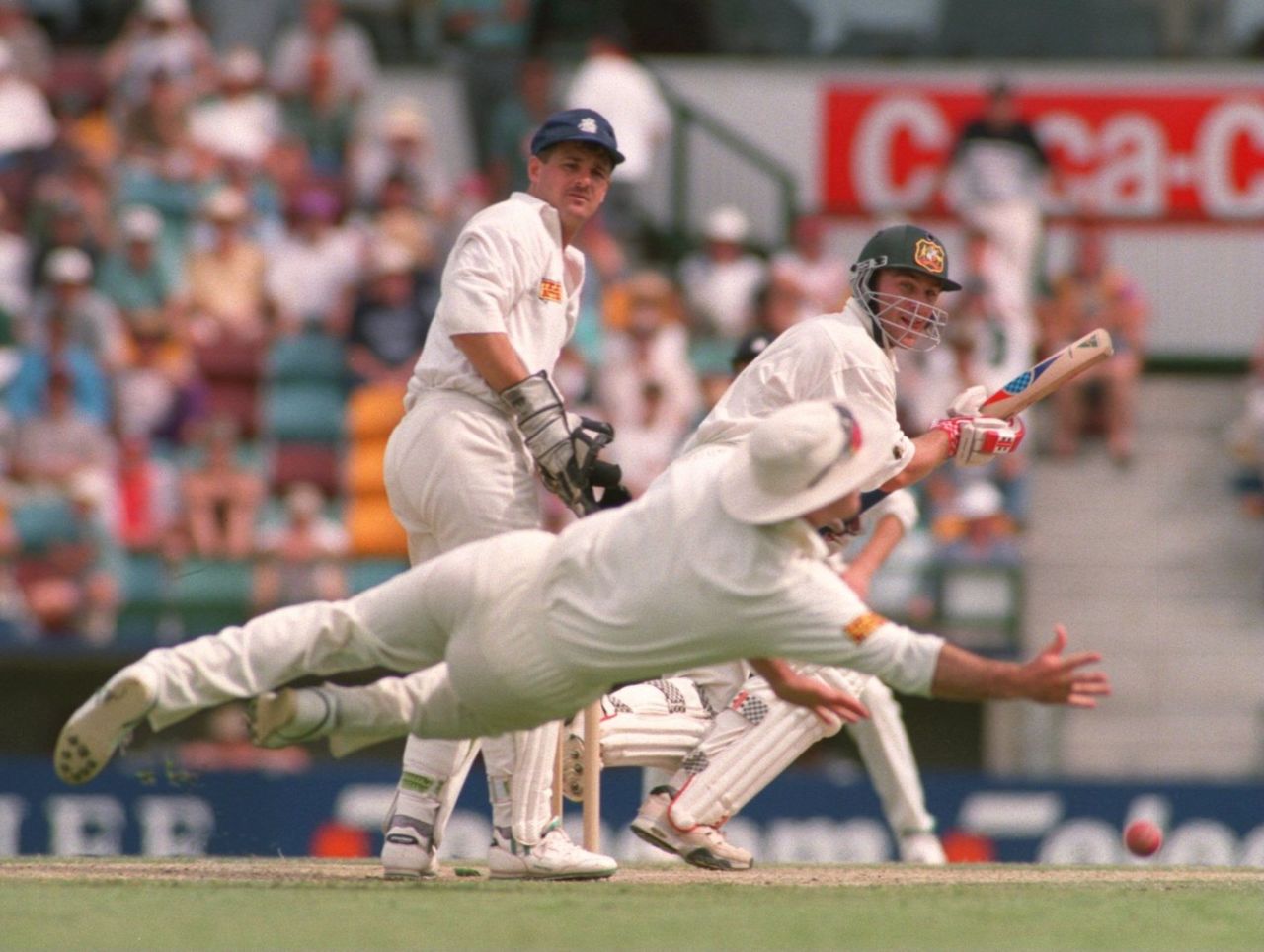 Michael Slater dispatches Phil Tuffnell for four, first day, first Test, Australia vs England, The Ashes, Brisbane, November 25, 1994,