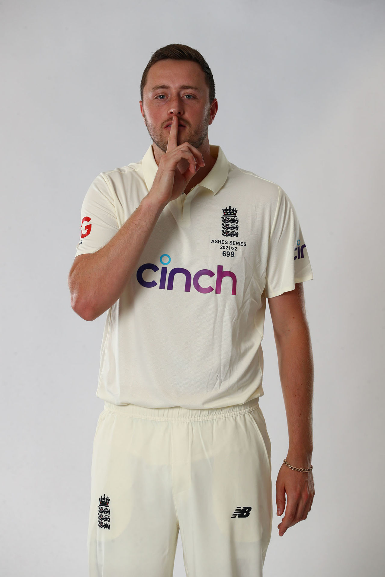 Ollie Robinson poses at an England photoshoot ahead of the first Test, The Ashes, November 22, 2021