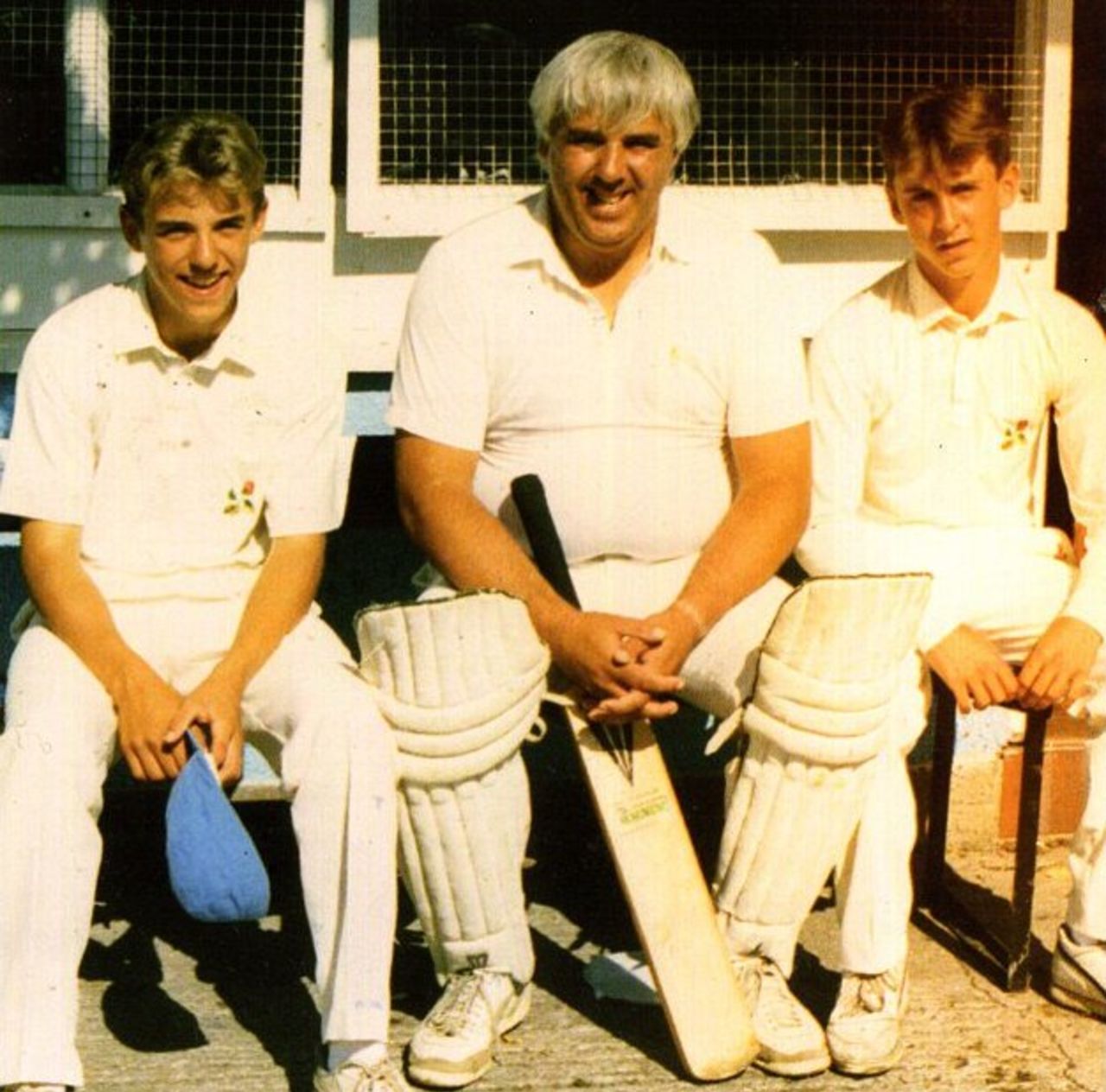 Phil Neville, Neville Neville and Gary Neville of Greenmount Cricket Club, 1992