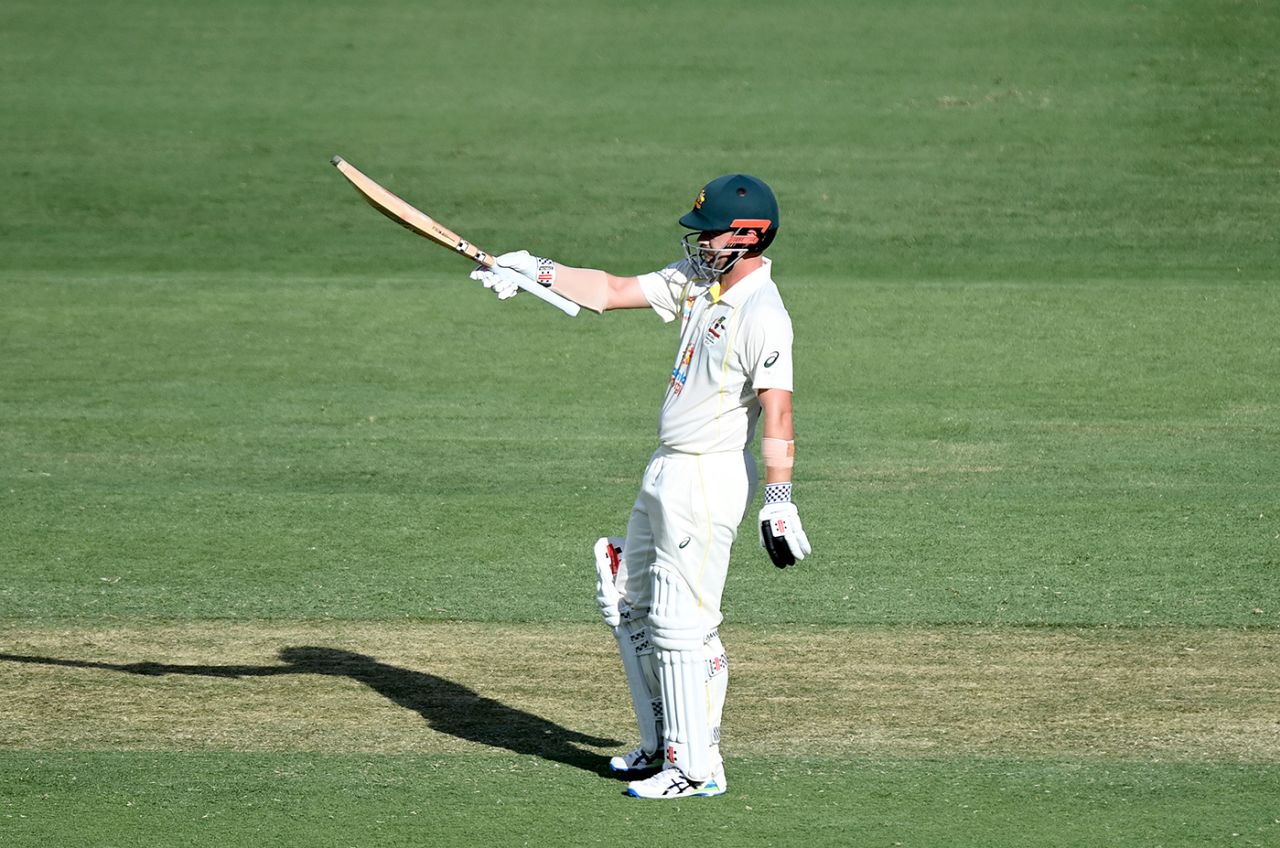 Travis Head acknowledges his half-century, Australia vs England, The Ashes, 1st Test, 2nd day, Brisbane, December 9, 2021