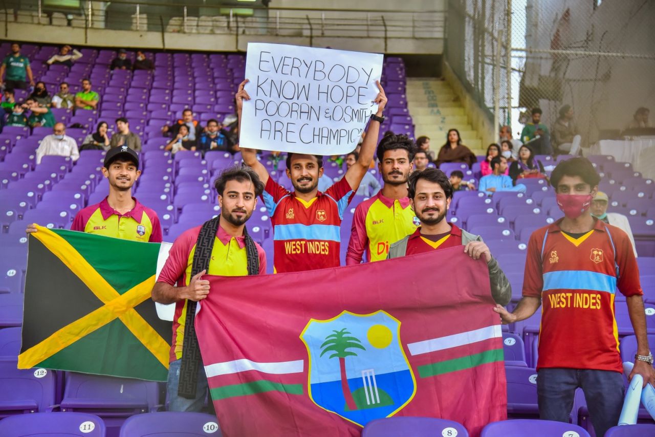 A group of West Indies fans show their love, Pakistan vs West Indies, 2nd T20I, Karachi, December 14, 2021