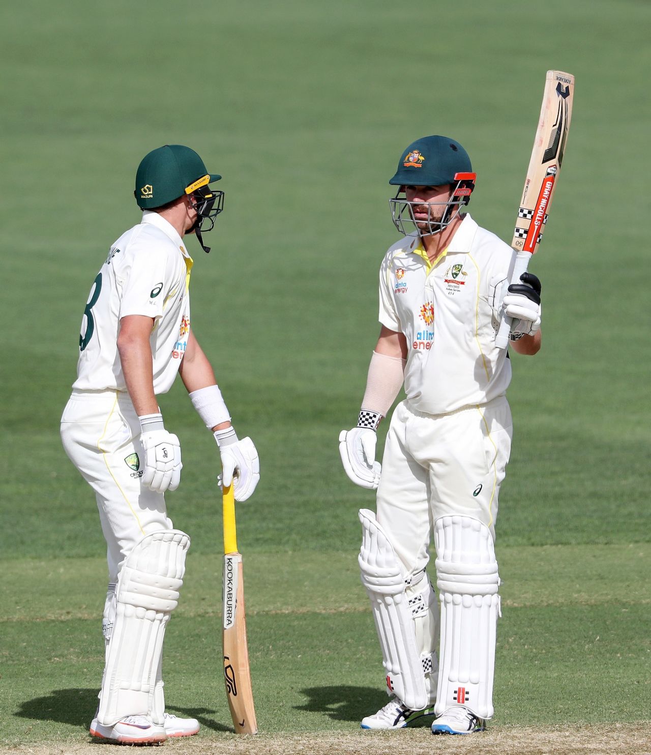 Travis Head raises his bat after hitting fifty, Australia vs England, 2nd Test, The Ashes, Adelaide, 4th day, December 19, 2021