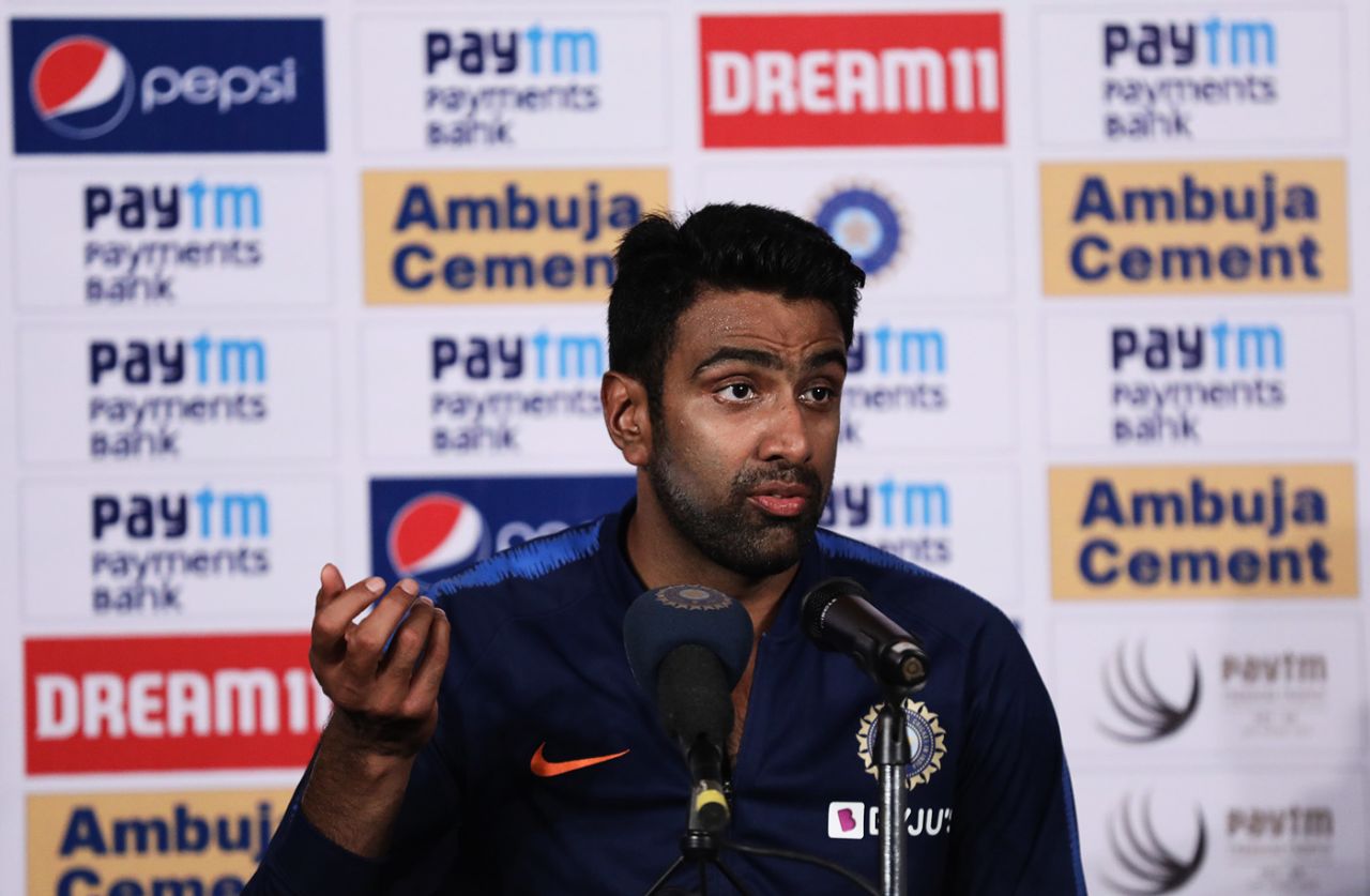 R Ashwin talks to the press,  India v South Africa, 2nd Test, Pune, 3rd day, October 12, 2019
