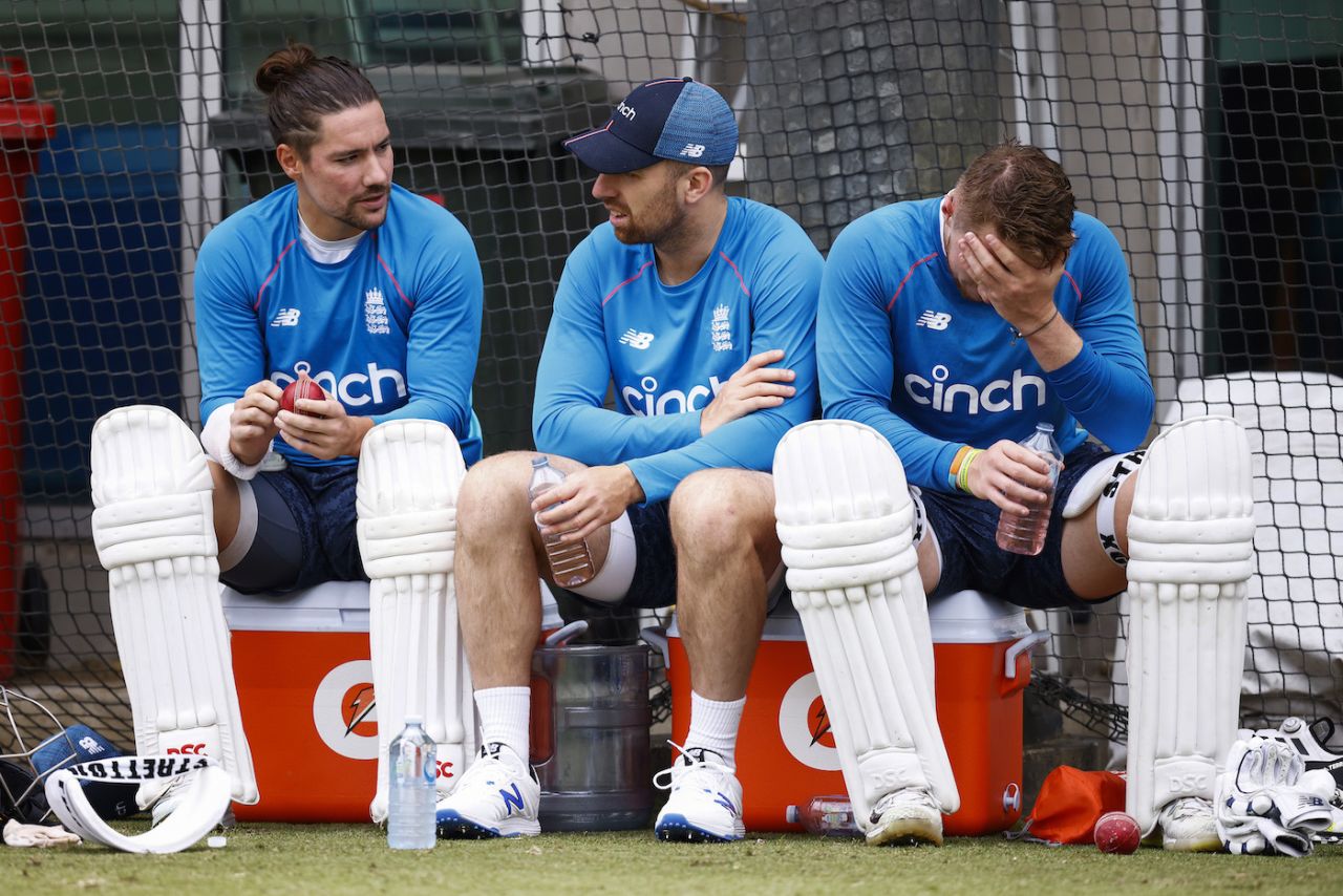 Rory Burns, Jack Leach and Dom Bess chat in the nets, Melbourne Cricket Ground, England tour of Australia, the Ashes, December 23, 2021