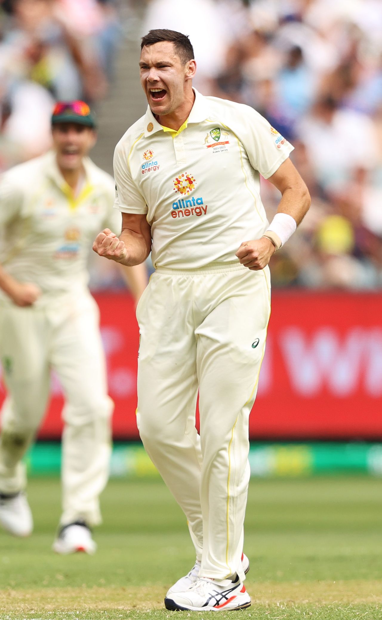 Scott Boland celebrates his first Test wicket, Australia vs England, 3rd Test, 1st day, MCG, December 26, 2021