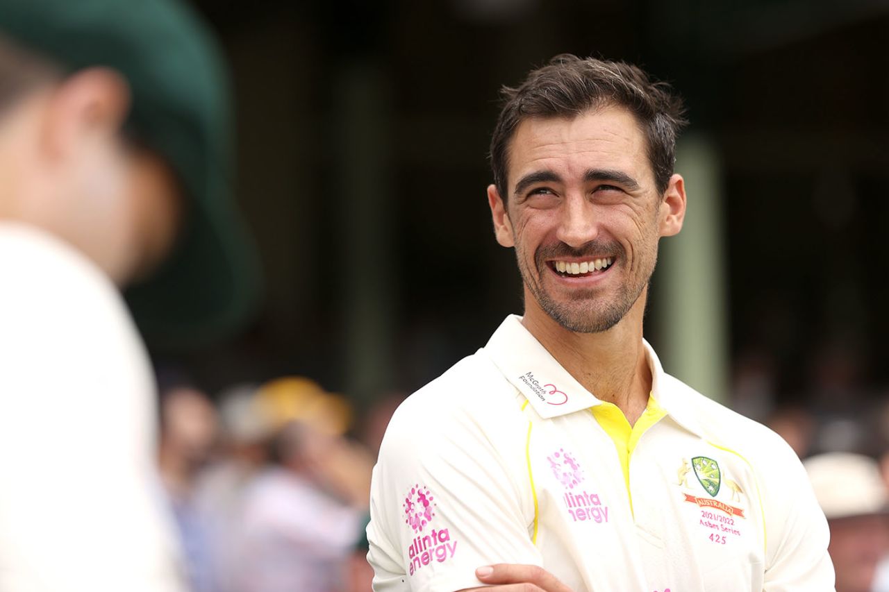 Mitchell Starc was all smiles before the start, Australia vs England, Men's Ashes, Sydney Cricket Ground, January 5, 2022