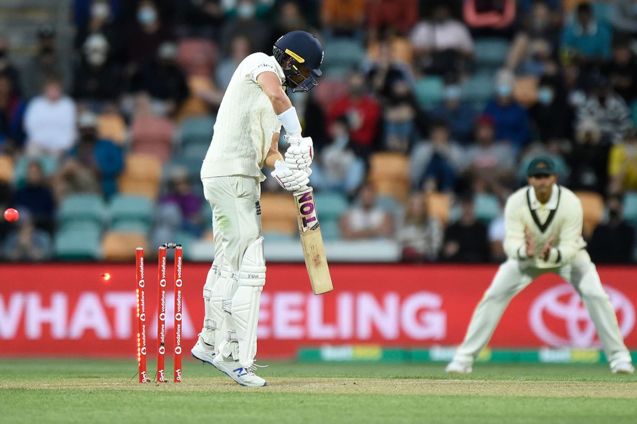 Dawd Malan chopped on, Australia vs England, Men's Ashes, 5th Test, 3rd day, Hobart, January 16, 2021