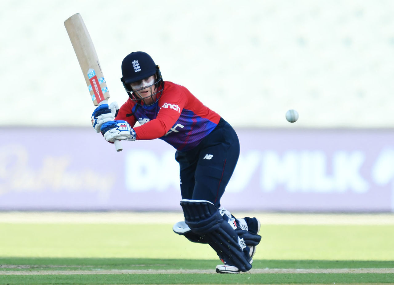 Tammy Beaumont works one to the leg side, Australia Women vs England Women, Women's Ashes, 1st T20I, Adelaide Oval, January 20, 2022