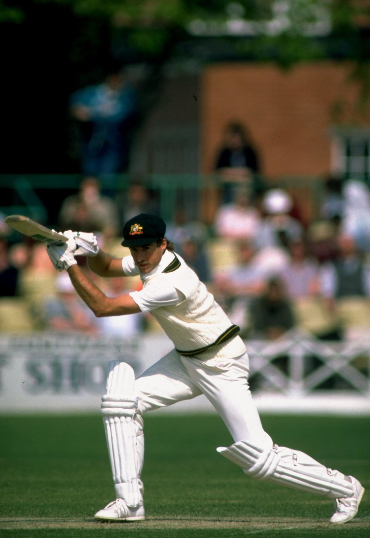 Wayne Phillips drives, Somerset vs Australians, day one, Taunton, May 8, 1985
