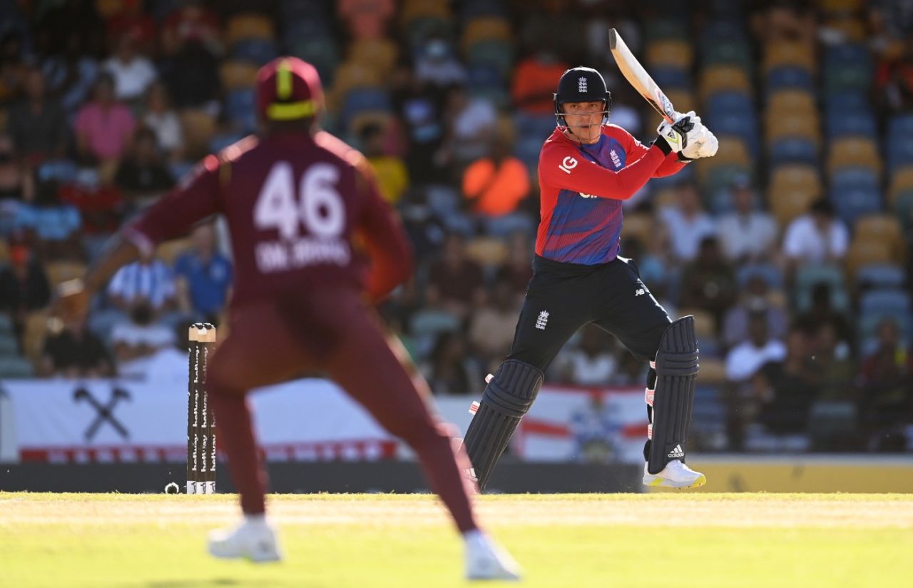 Tom Banton cuts through point, West Indies vs England, 2nd T20I, Kensington Oval, Barbados, January 23, 2022