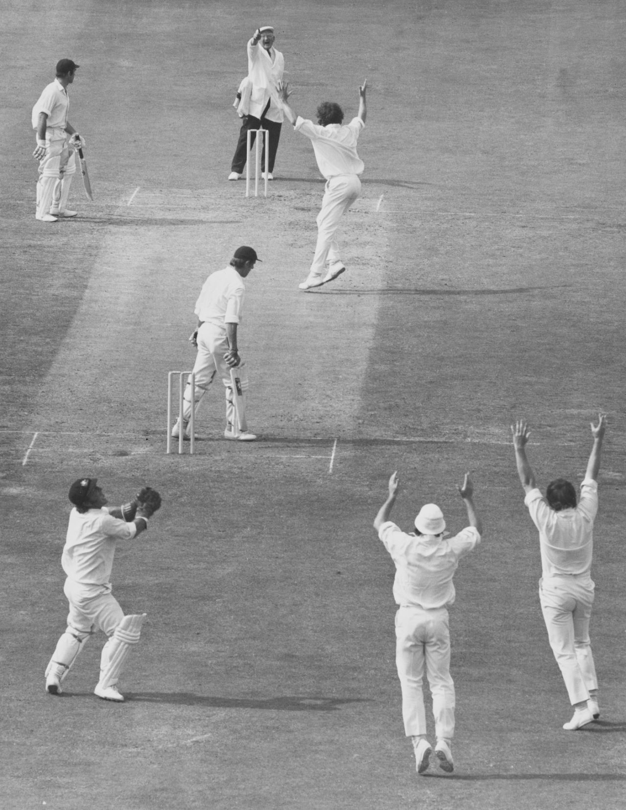 Brian Luckhurst is dismissed off the bowling of Dennis Lillee, third Test, England vs Australia, the Ashes, Trent Bridge, July 13 1972.