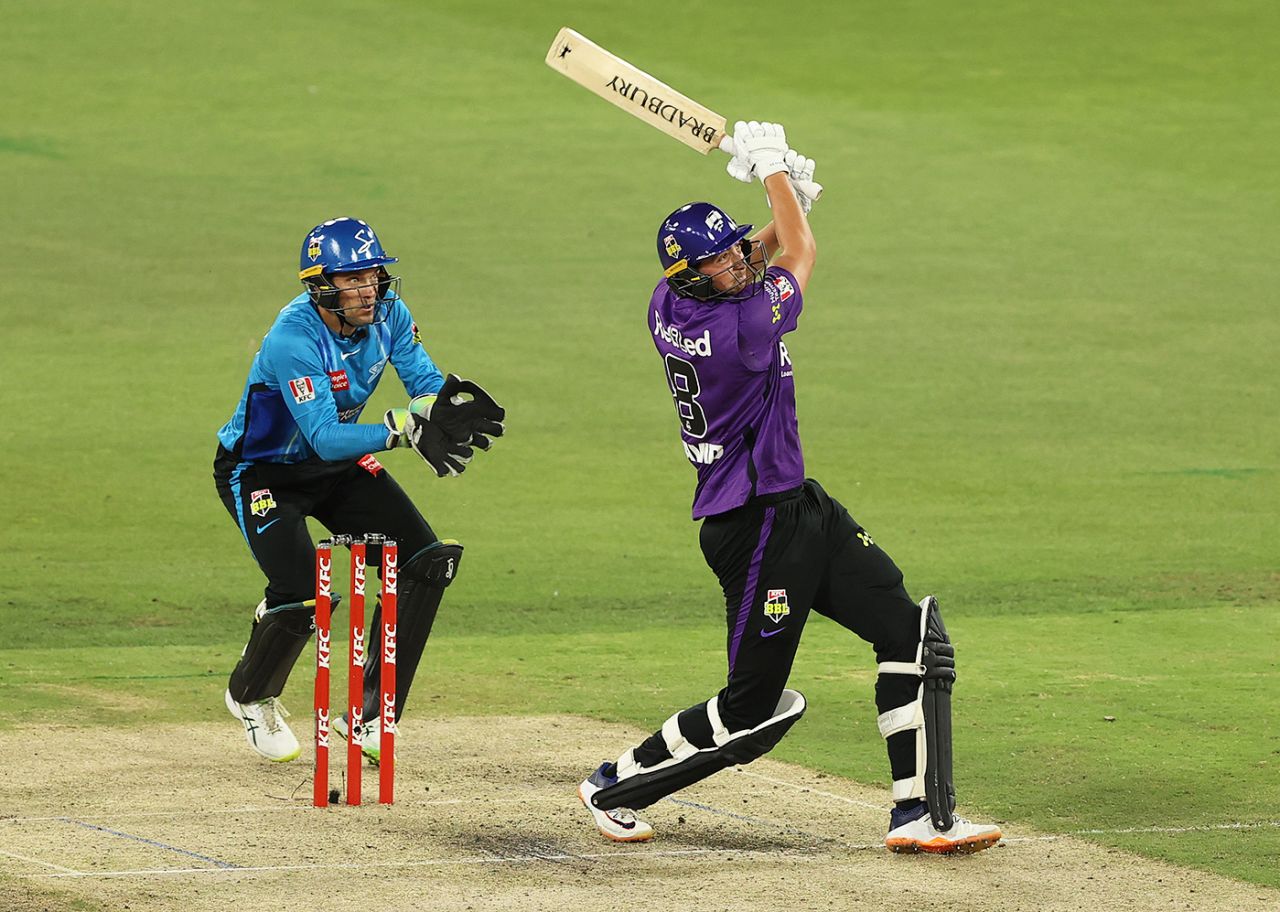 Tim David sends one high, Adelaide Strikers vs Hobart Hurricanes, BBL 2021-22 Eliminator, Melbourne, January 21, 2022