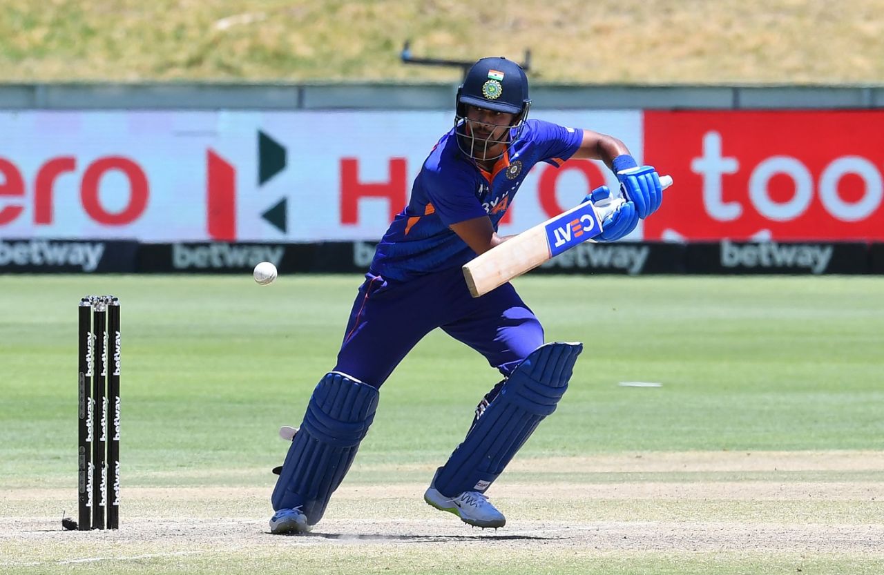 Shreyas Iyer plays on the off side, South Africa vs India, 2nd ODI, Paarl, January 21, 2022