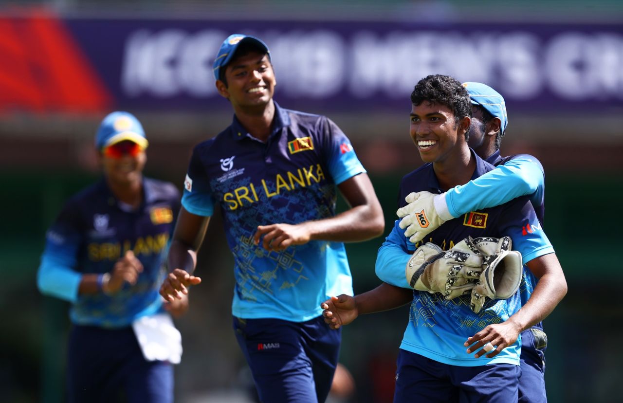Vinuta Ranpul celebrates a wicket, Sri Lanka v Afghanistan, quarter-finals, Under-19 World Cup, January 27, 2022