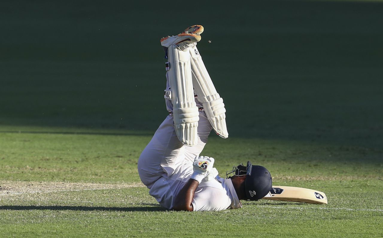 Rishabh Pant takes a tumble after scooping the ball for four, Australia vs India, 4th Test, Brisbane, 5th day, January 19, 2021