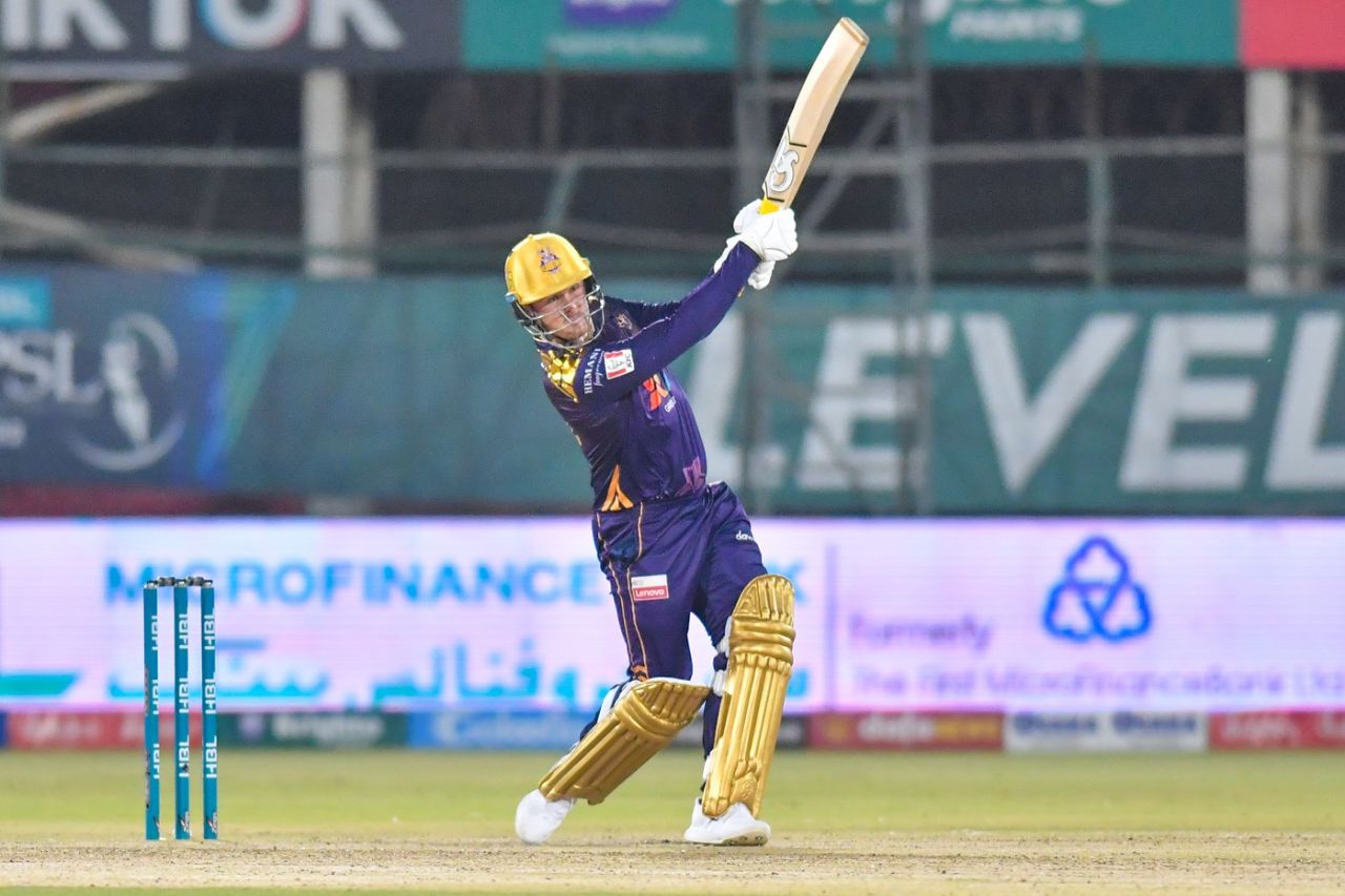 Jason Roy slogs one away, Quetta Gladiators vs Lahore Qalandars, Karachi, PSL 2022, February 7, 2022