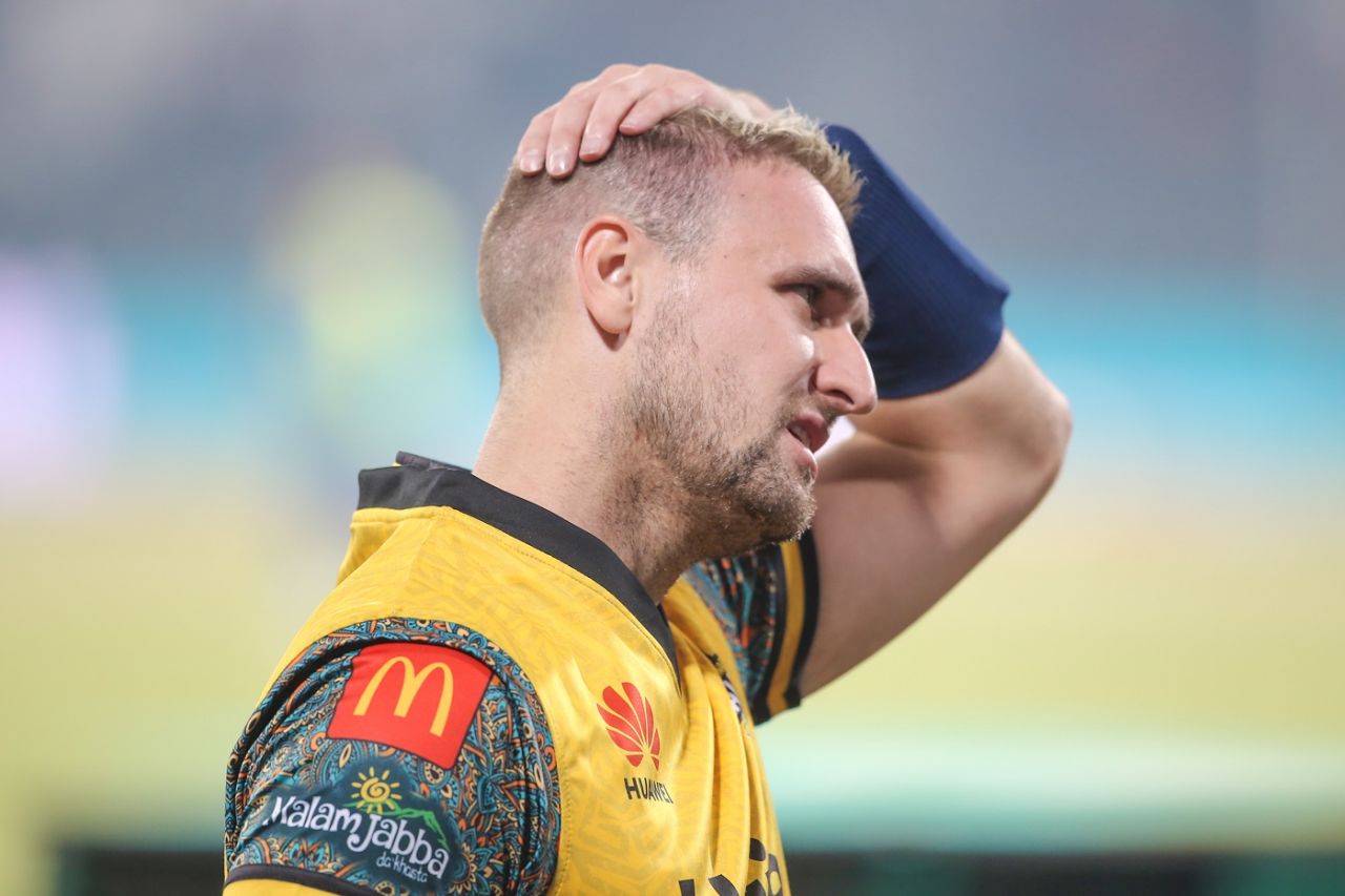 Liam Livingstone walks back, Multan Sultans vs Peshawar Zalmi, PSL 2022, Lahore, February 10, 2022