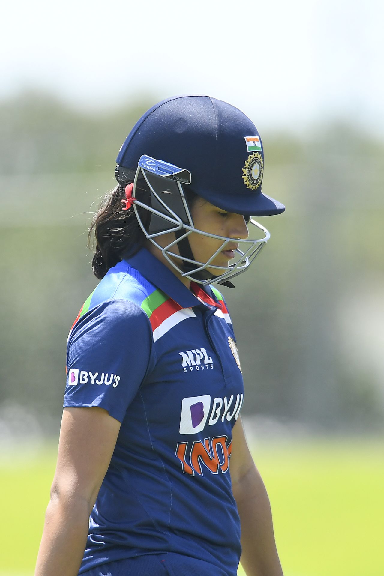 Debutant Yastika Bhatia walks back after being dismissed, Shafali Verma and Smriti Mandhana, Australia vs India, 1st Women's ODI, Mackay, September 21, 2021