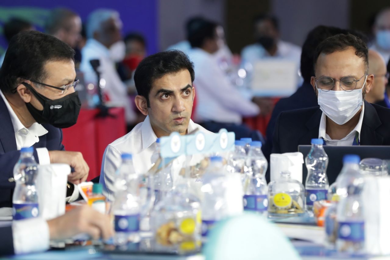 The Lucknow Super Giants table at the IPL 2022 auction, Bengaluru, February 12, 2022