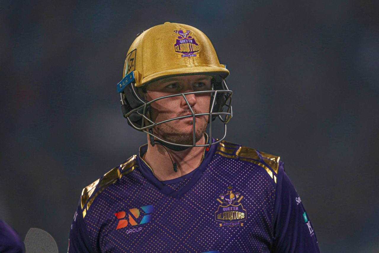 Jason Roy followed up scores of 116 and 54 with a two-ball duck, Quetta Gladiators vs Lahore Qalandars, PSL 2022, Lahore, February 13, 2022