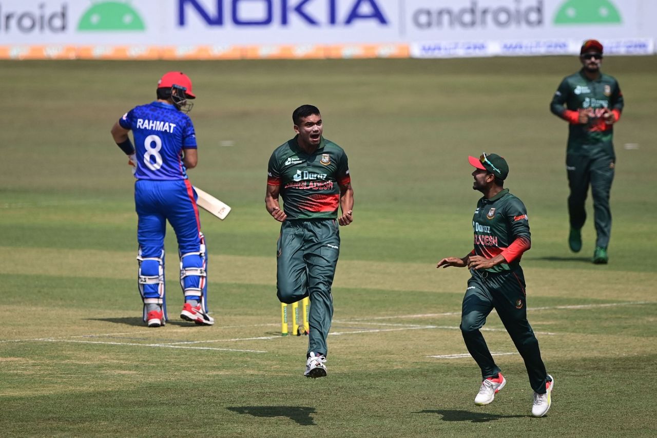 Taskin Ahmed is thrilled on dismissing Rahmat Shah, Bangladesh vs Afghanistan, 1st ODI, Chattogram, February 23, 2022