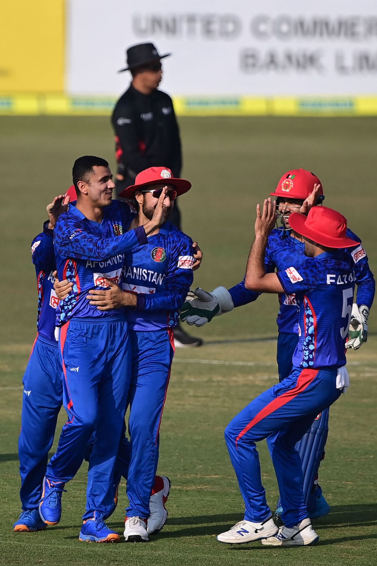Mujeeb Ur Rahman celebrates after picking up the big wicket of Shakib Al Hasan, Bangladesh vs Afghanistan, 1st ODI, Chattogram, February 23, 2022