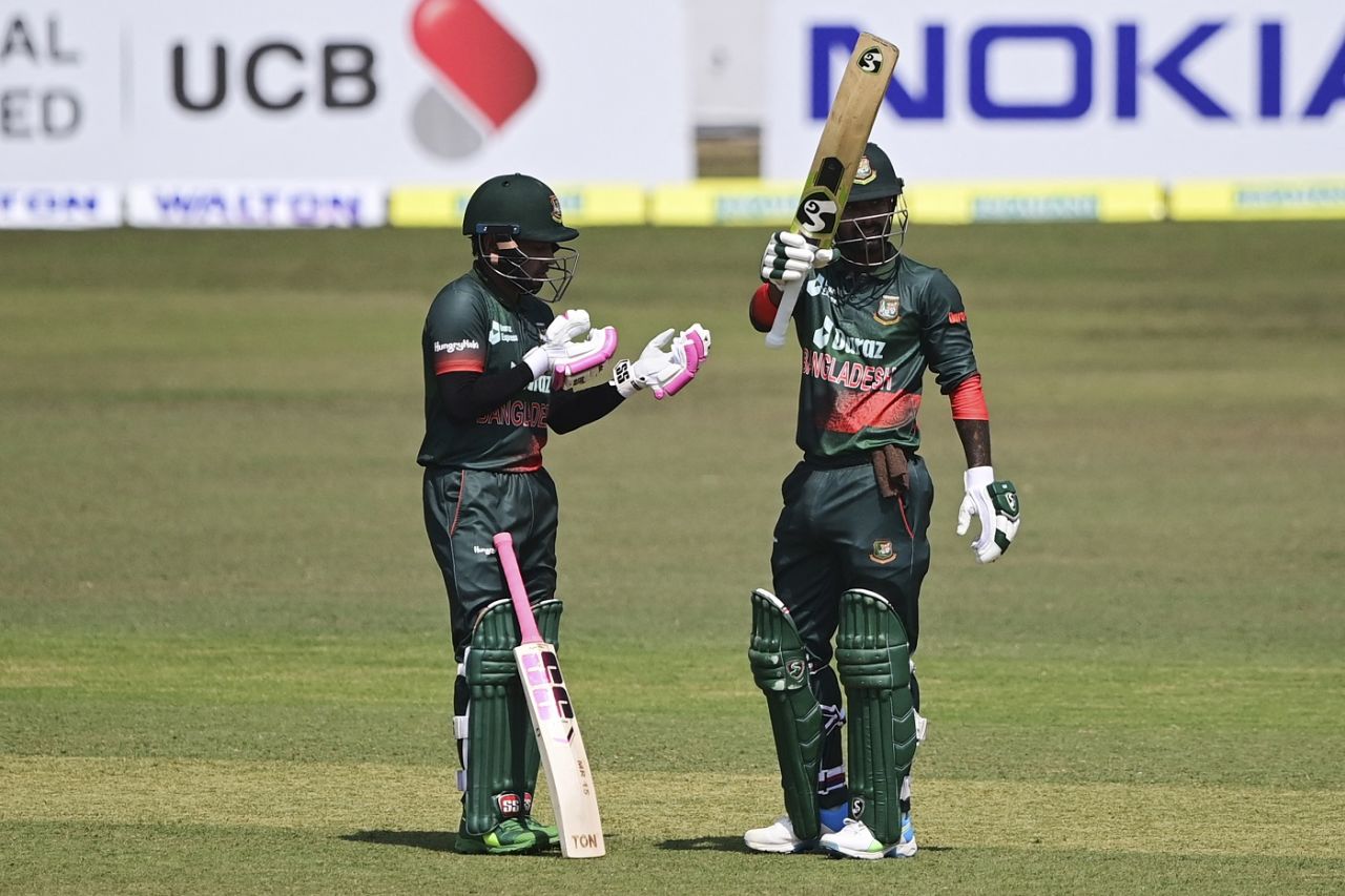 Litton Das raises his half-century as Mushfiqur Rahim tightens his gloves, Bangladesh vs Afghanistan, 2nd ODI, Chattogram, February 25, 2022