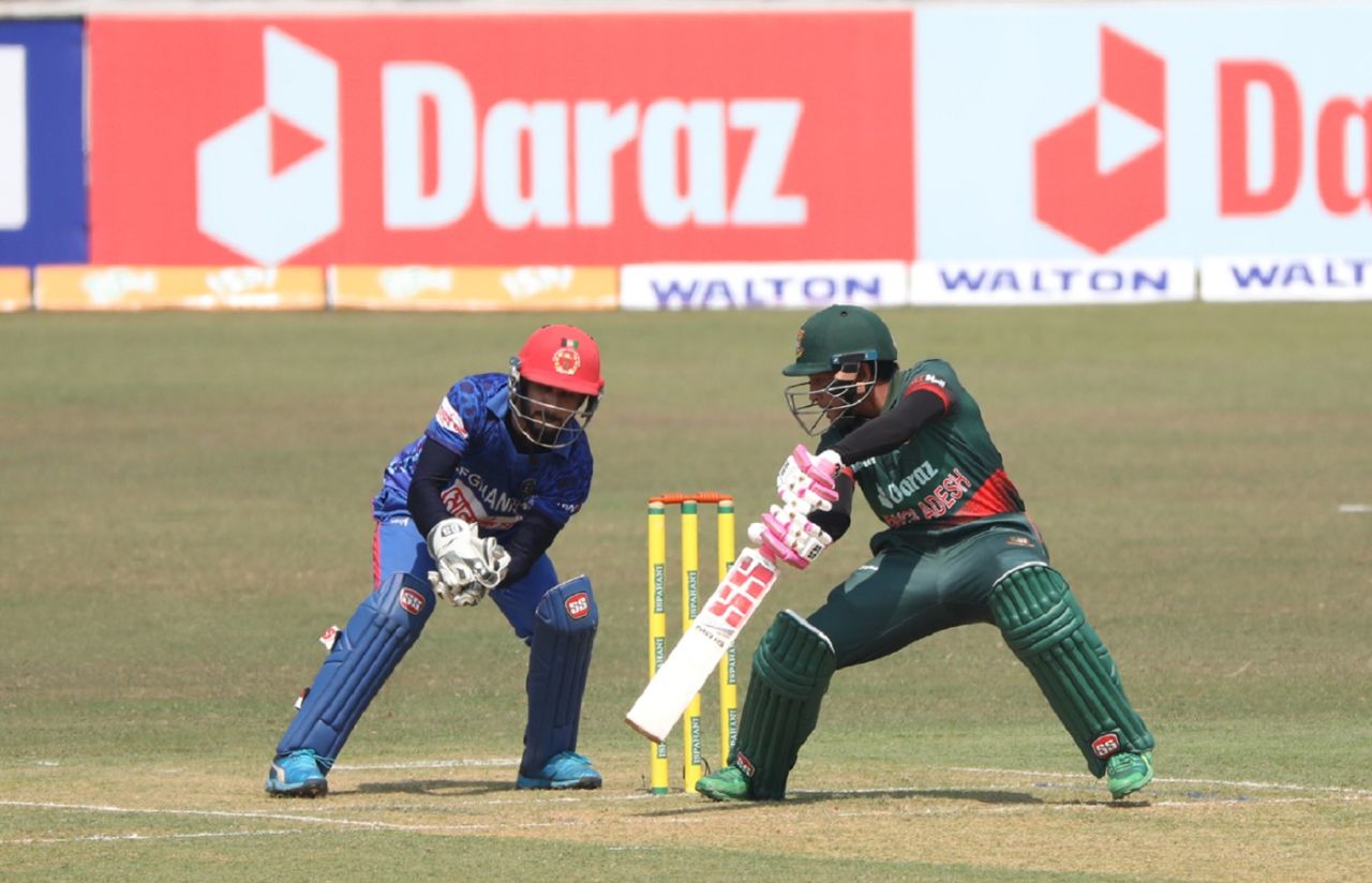 Mushfiqur Rahim guides the ball, Bangladesh vs Afghanistan, 2nd ODI, Chattogram, February 25, 2022